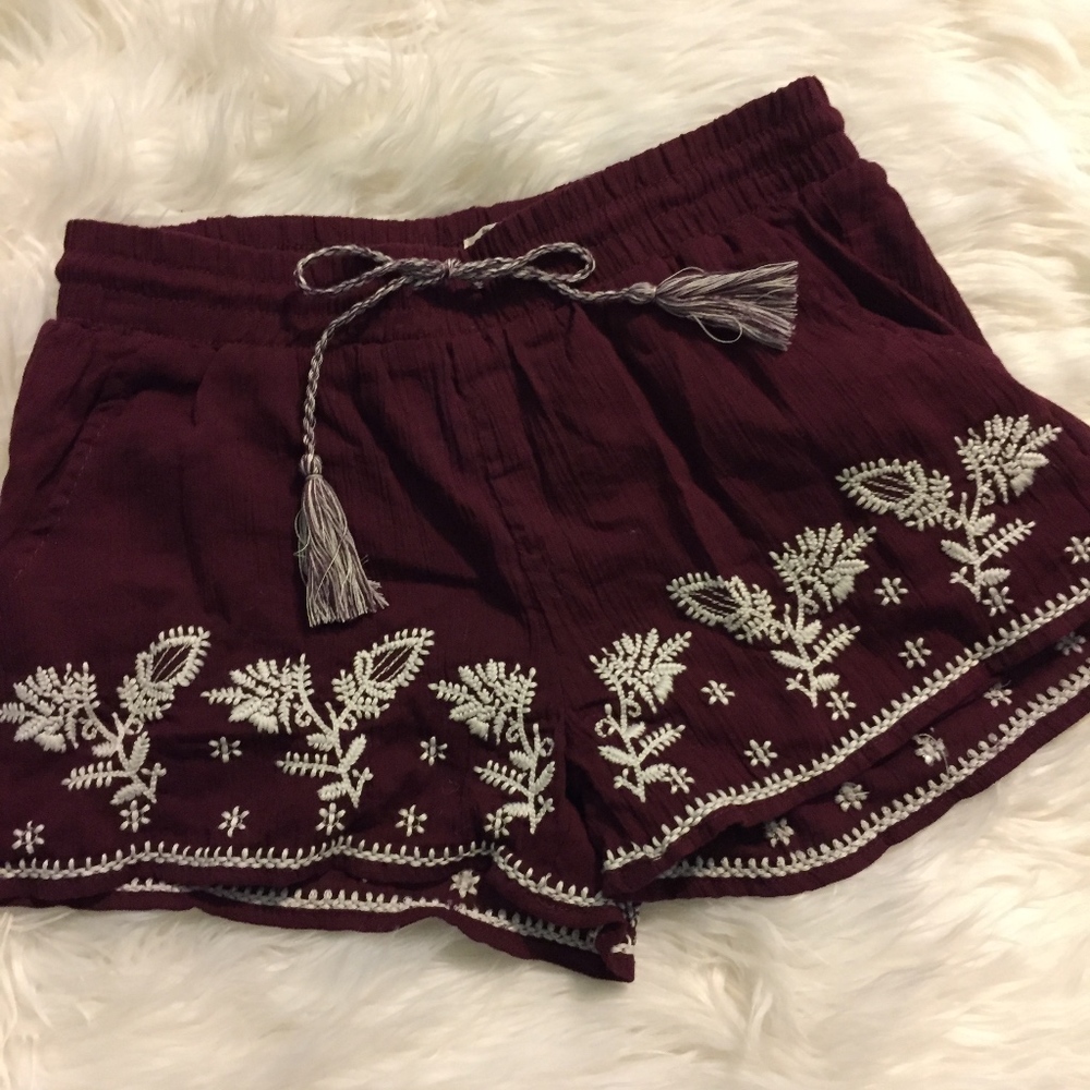 Mudd Burgundy & White Shorts